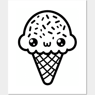 Ice Cream Cone With Sprinkles Posters and Art